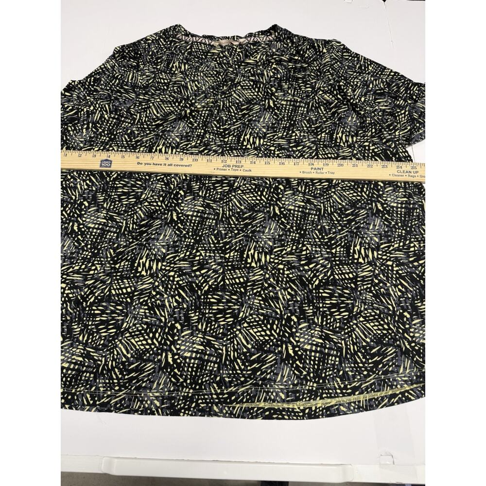 Soft Surroundings 3xl Tunic Green Yellow Black Comfy Stretchy Short Sleeve - Picture 3 of 6